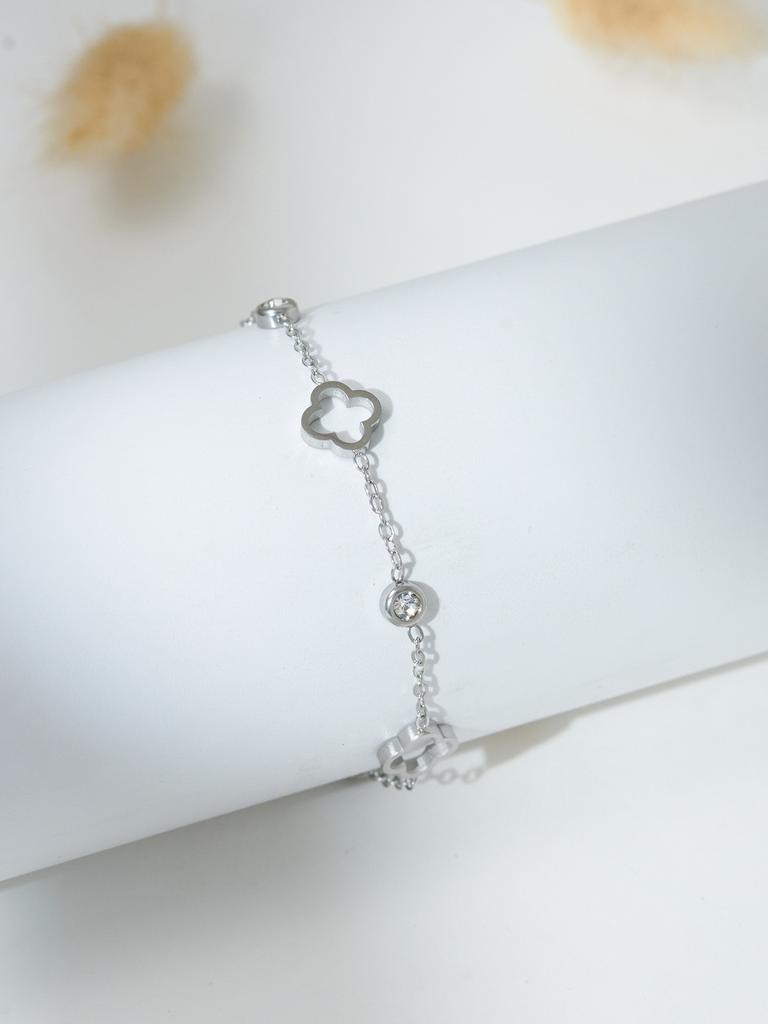 Модный, простой и элегантный набор браслет и колье с клевером. Идеально подходит для повседневной носки и всех случаев. Украшения с клевером