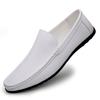 2025 Mens Shoes High Quality Brand Loafers Comfy Leather Boats Shoes White Men Summer Casual Shoes Mocassin Plus Size 47