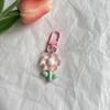 Colored Flowers Key Chain Transparent Flowers Pendant Key Ring Backpack Charms Car Decoration Bag Accessories