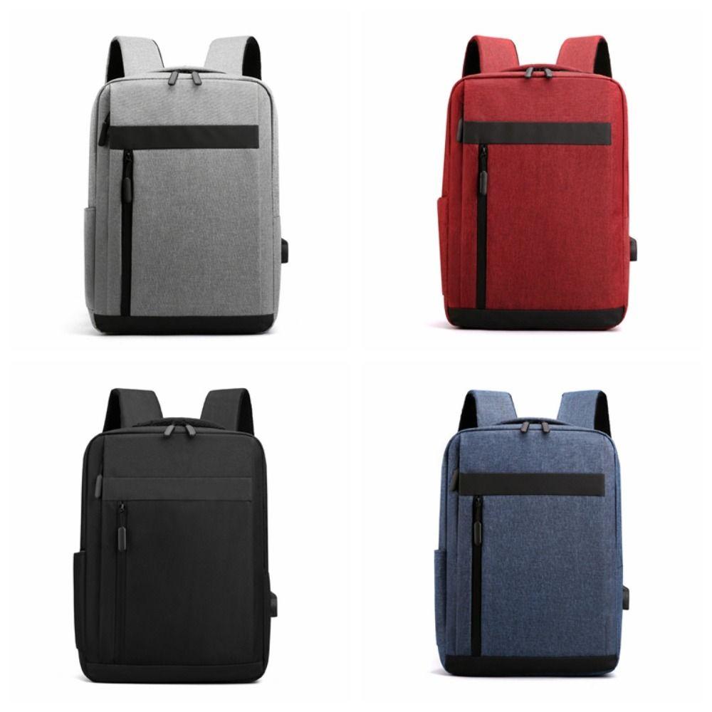 Multipockets Student Backpack Large Capacity Laptop Shoulder Bag Simple Nylon Backpack Outdoor