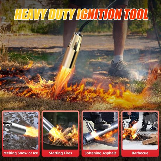Propane Torch Weed Easy To Install Burner Kit Ergonomic Handle Multifunctional Flamethrower with Flame