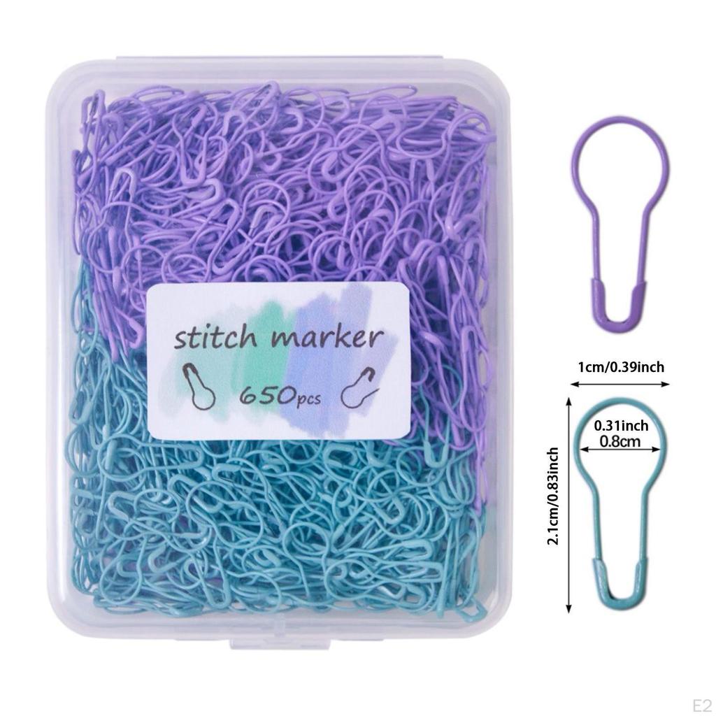650 Pieces Stitch Markers Knitting Bulb Pins Colorful Large Quantity Crochet for DIY
