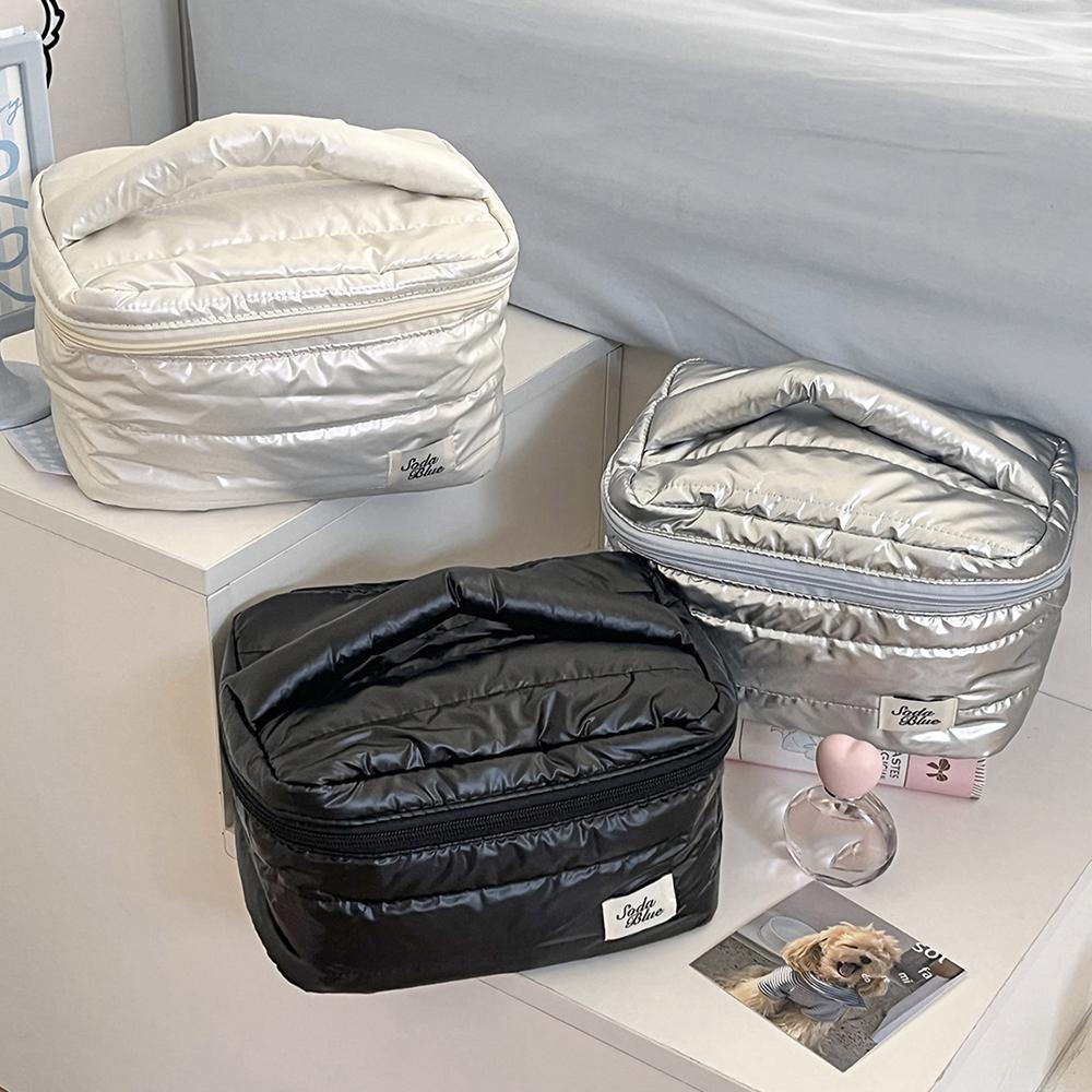 Large Capacity Waterproof Makeup Handbag Travel Women Cosmetic Toiletry Storage Pouch Elegant Ladies Square Zipper Bag