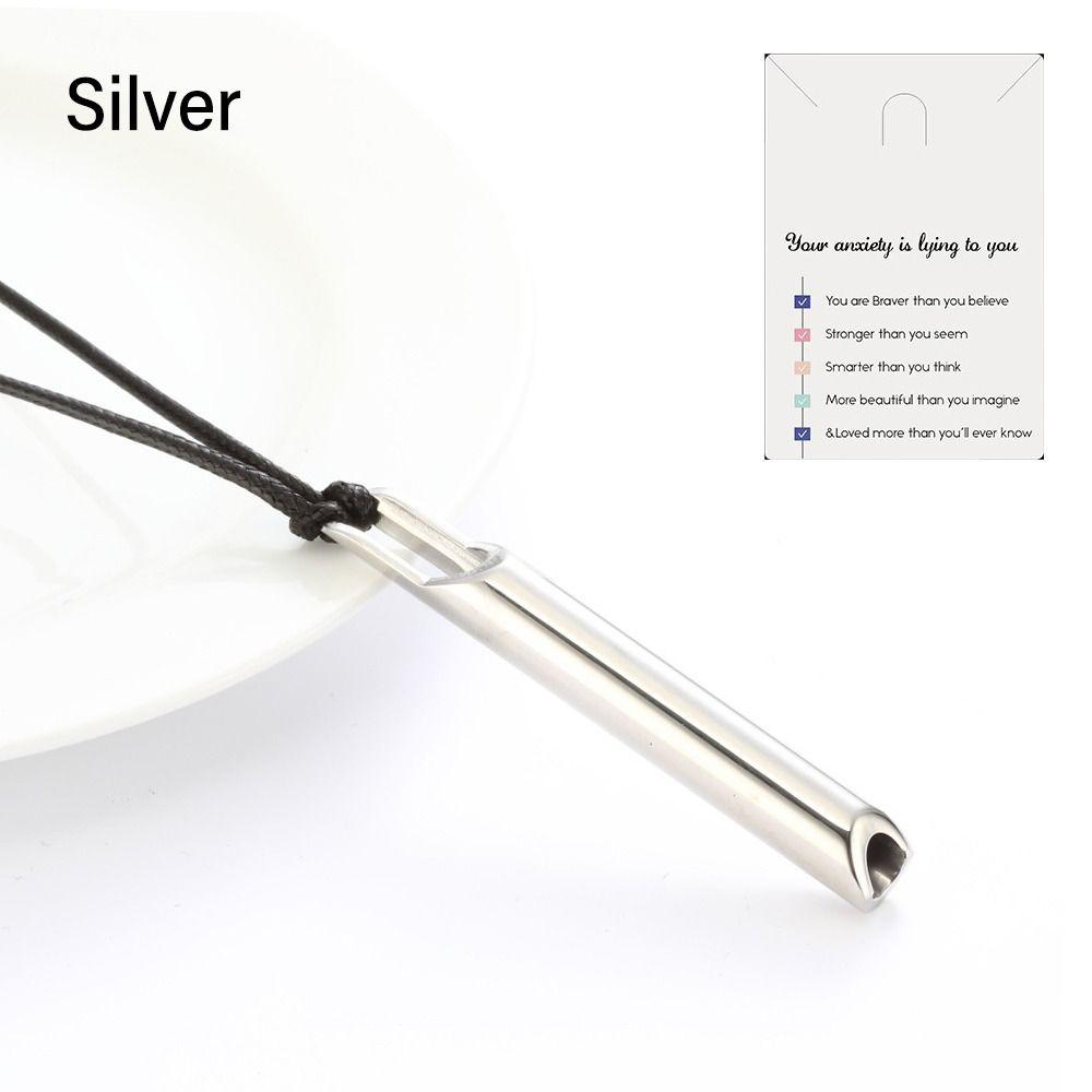 For Anxiety Relief Mindful Breathing Necklace Stress Anxiety Whistle Necklace Yoga Sports