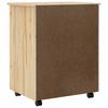 Rolling Storage Cabinet with Drawers MOSS Clear Lacquer 53 x 39 x 65.5 cm