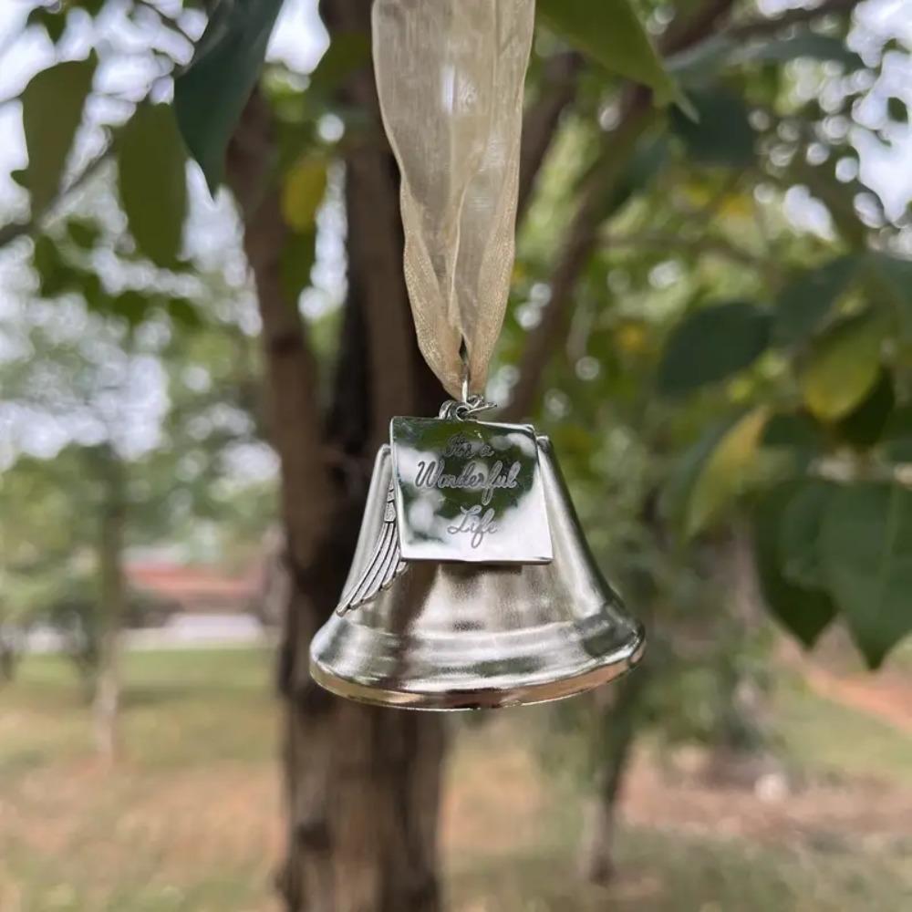 Hanging Christmas Chime Bell Metal Vintage Bell Angel Wing Wind Chime Bell Garden Decor