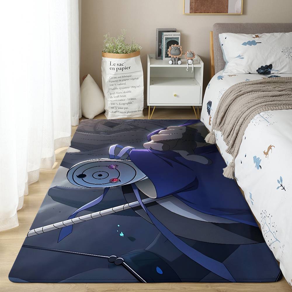 O-Obito Uchiha Floor Mat Pattern Printed Flannel Door Mat, Suitable For Bathroom, Living Room, Home Decoration