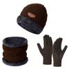 Windproof Hat Scarf Gloves Set Thickened Ear Protection Beanie Hat And Neck Scarf  Outdoor