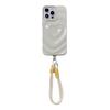 Simple Stylish Water Wavy Love Heart Case For iPhone 17 16 15 14 13 12 Pro Max Candy Color Back Cover With Wrist Strap Lanyard