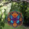 10 Inch Colorful Stained Glass Wind Spinner for Garden Patio Balcony Decor 360 Degree Rotating Outdoor Hanging Ornament Gift for Family Friends