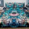 3pcs Blue Bohemian Style 3D Printed Bedding Set Comfortable Duvet Cover King Queen Twin Size Birthday Gift Bedroom Decoration