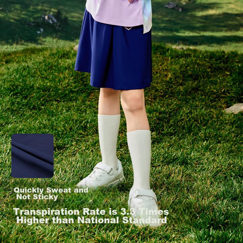 TOREAD Flagship Children's Shorts for Girls, Summer Casual Sports Shorts for Older Kids, Navy Blue, Size 130