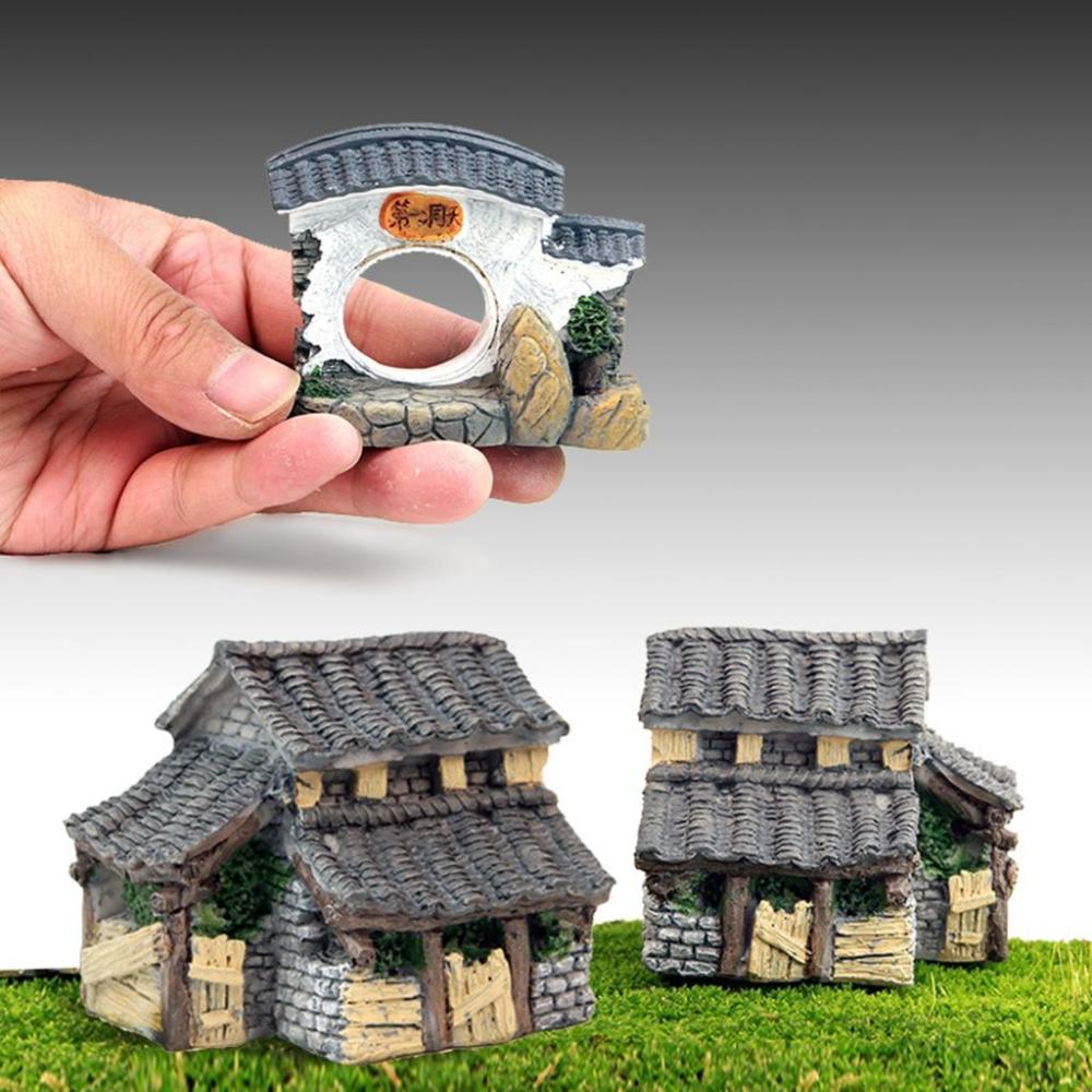 Мини Милые DIY Поделки Традиционная Модель Дома Фигурки Сцена Статуя Бонсай Декор