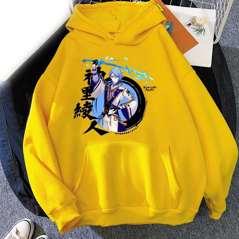 Аниме игры Kamisato Ayato толстовки Genshin Impact графический принт унисекс женская толстовка с капюшоном уличная одежда кофты пуловеры одежда унисекс