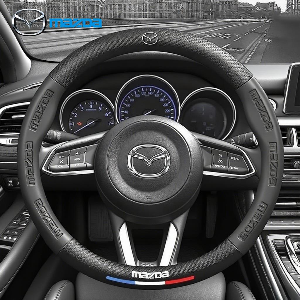 Для Mazda 2 3 5 6 CX-4 CX-5 CX-7 CX-8 CX-30 CX-50 MX5 Miata RX-7 RX-8 Axela Atenza Автомобильный Руль Углеродное Волокно Кожа Чехол