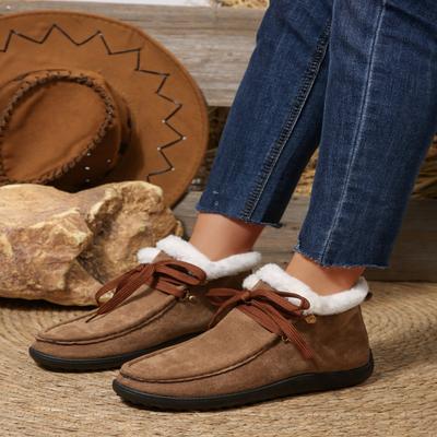 Модные и удобные повседневные короткие ботинки Зимние Новые Круглый носок На подкладке Теплые Противоскользящие Повседневные Зимние Ботинки Подходят для Женщин