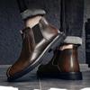 Fashion High Quality Retro Men Ankle Boots British Chelsea Business Casual Leather Shoes Fashion Comfortbale Thick Sole Work Boots Botas