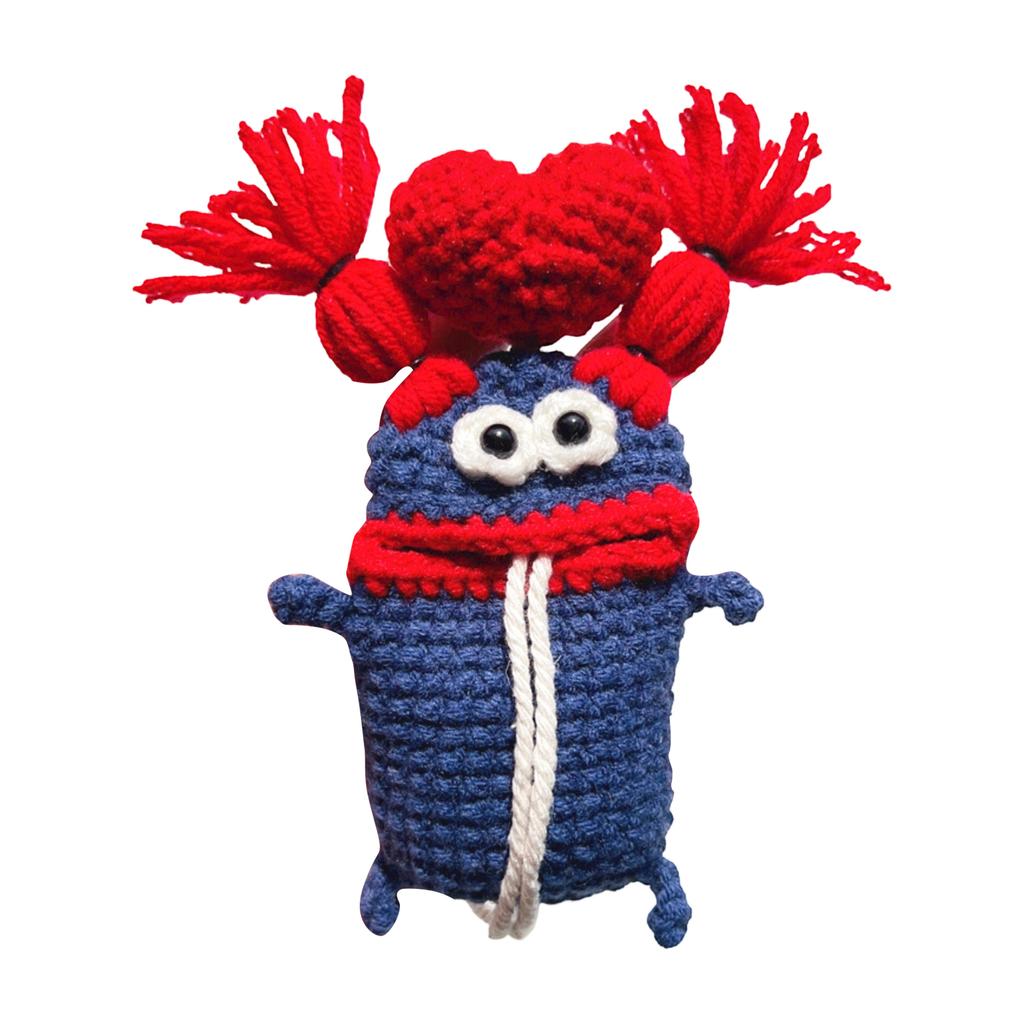 Кошелек-брелок для ключей в виде губ-сосиски, милый мультяшный дизайн, ручная вязка, чехол для ключей от машины.