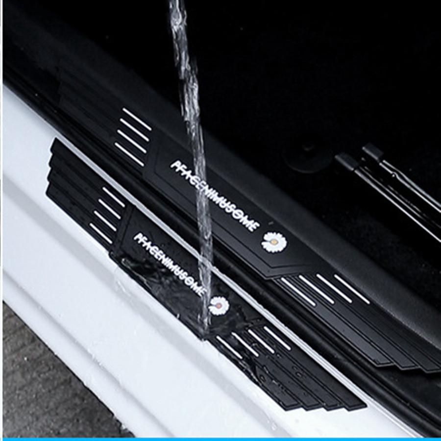 4 шт. Универсальные резиновые накладки на пороги дверей автомобиля, защитные панели, накладки на ступеньки, защита углов бампера