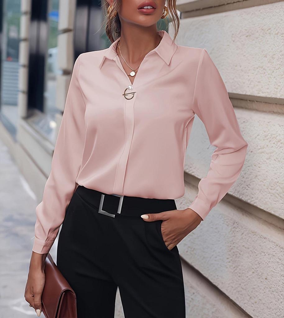 Универсальная женская рубашка с V-образным вырезом и длинным рукавом, европейско-американский стиль, для трансграничной торговли