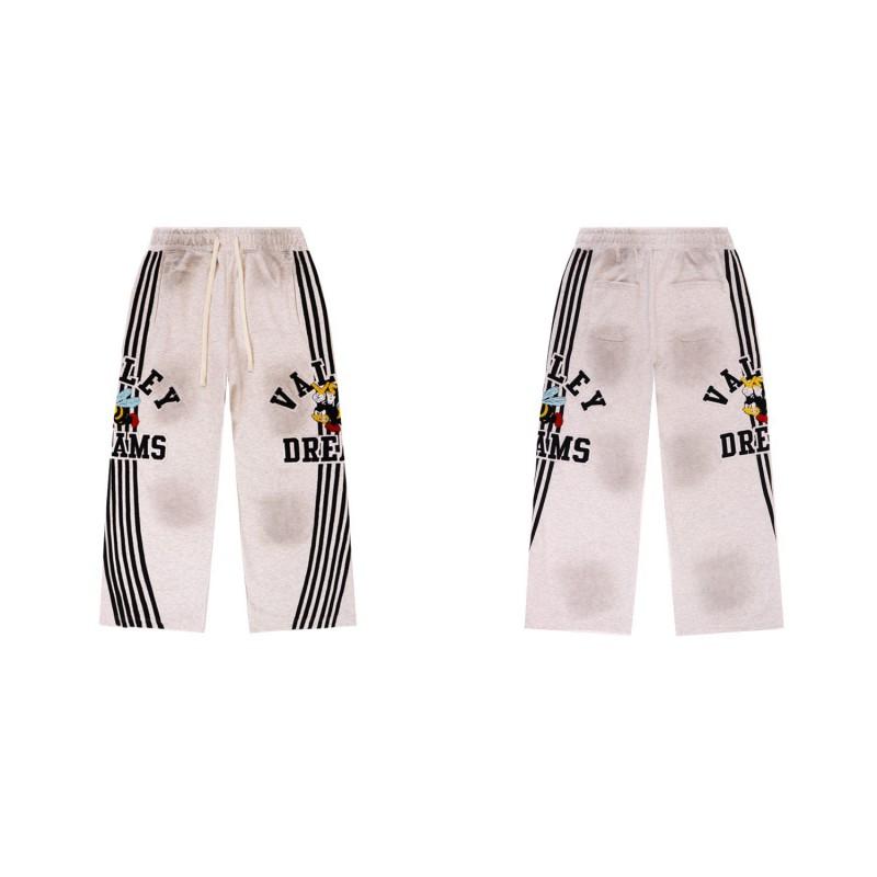 Mens Loose Fit Drawstring Cotton Cargo Pants Streetwear Hip Hop Style Straight Leg Trousers