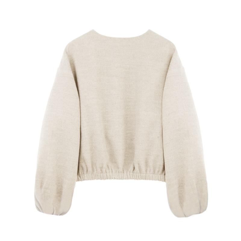 Women S Short Long Sleeve Zip Up Corduroy Jacket