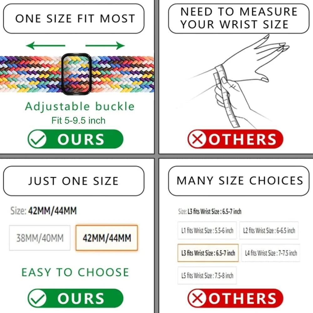 Нейлоновый ремешок-петля для Apple Watch Ultra 49 мм 46 мм 45 мм 44 мм 42 мм 41 мм 40 мм Эластичный браслет iWatch 10 9 8 7 SE 4 5 6 Ремешок