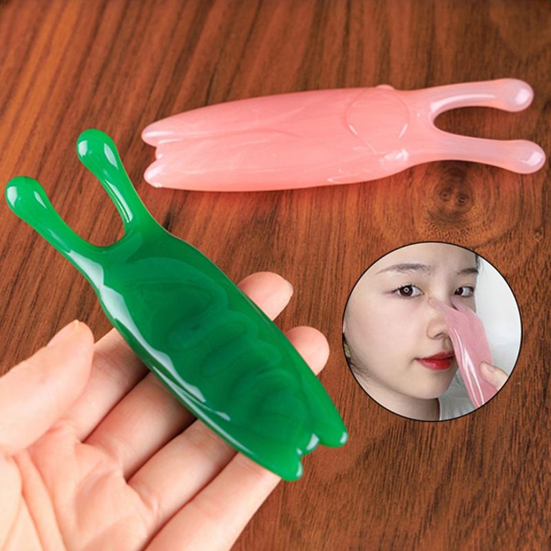 1 шт. массажер для носа из смолы улучшает циркуляцию крови для терапии триггерных точек, доска Гуаша, массаж лица, инструмент для подтяжки носа