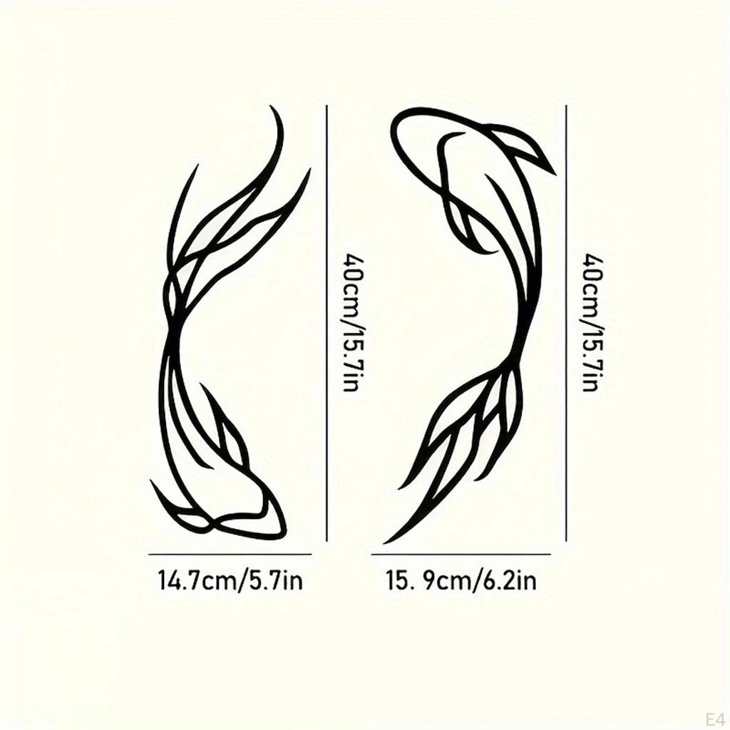 2 Металлические настенные скульптуры Кои, Декор, Креативные подарки, Абстракция, Подвески, Минималистичная линия