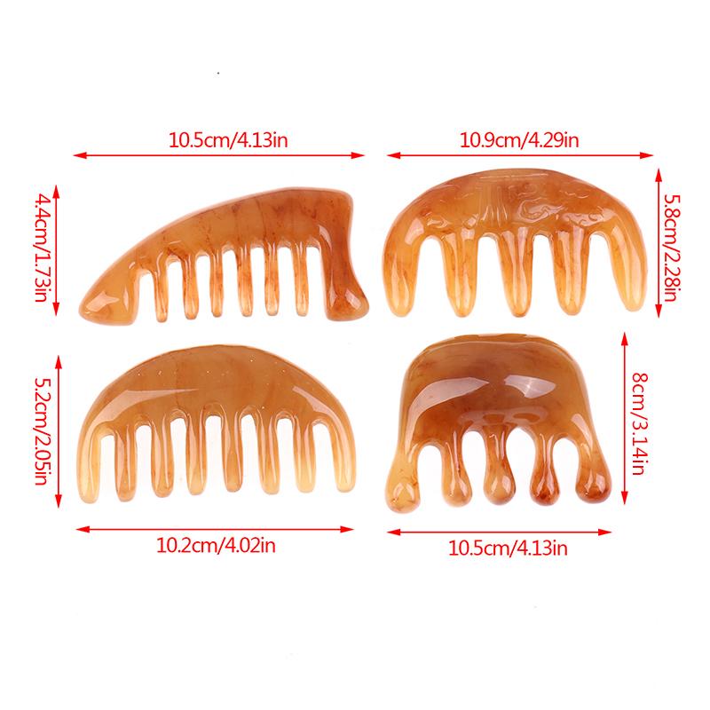 1 × Карманная расческа из натурального бычьего рога с широкими зубцами Расческа для спа-массажа Инструмент для ухода за волосами