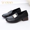 Женские туфли на каблуке из натуральной кожи весной и осенью с удобными лоферами, повседневные лоферы для студенток
