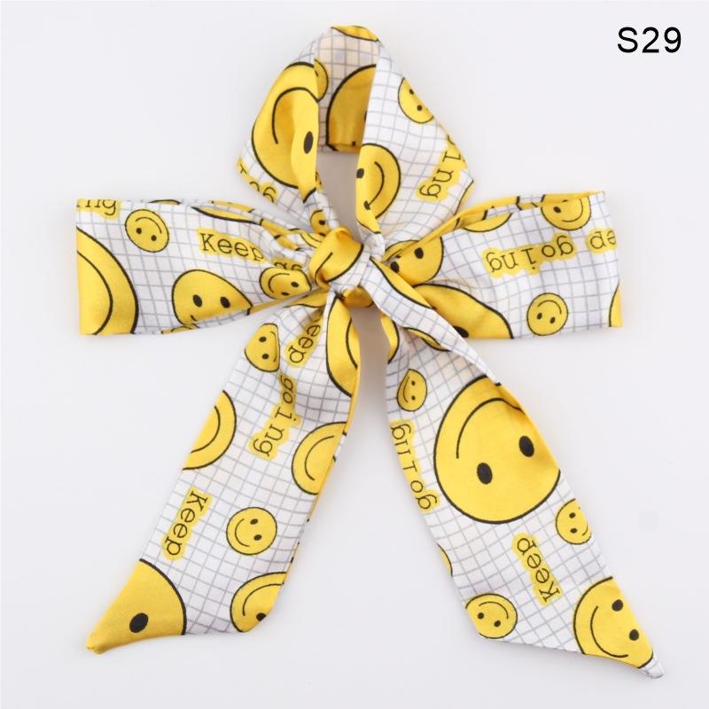 Good Ties Ribbon Small Scarves Silk Spring and Summer Long Scarves Girls Thin Narrow 4cm*85cm Hair Band Bundled