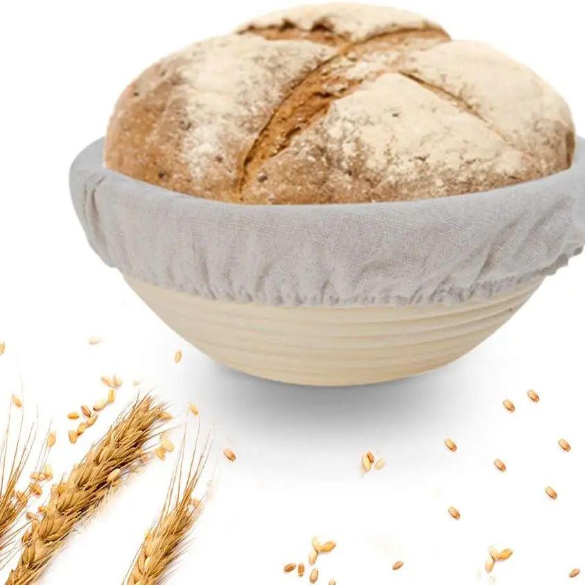 Bread Proofing Basket 9 Inch Round Bread Proofing Basket Box With Bread Linen Cloth For Professional Home Sourdough Bread Baking