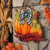 Thanksgiving Pumpkin Decoration Fall Welcome Sign, Door Hanger, Wooden Decor Harvest Sign Hanging Porch for Autumn Farmhouse Wall Solid Wood