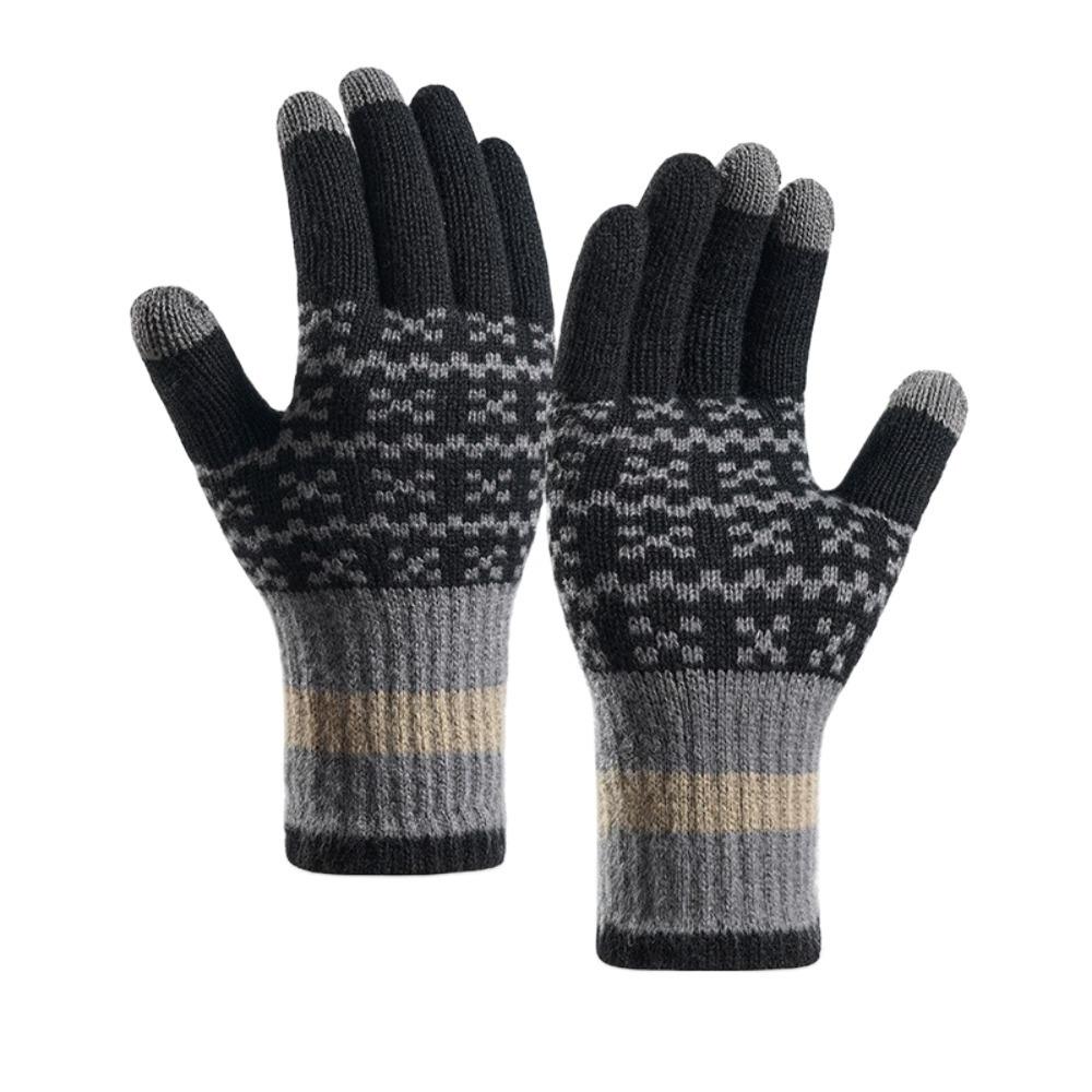 Fashion Thickened Winter Gloves Windproof Cold-proof Touchscreen Gloves Fleece Soft Warm Gloves Men Women