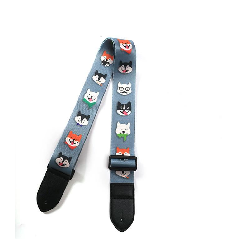 Регулируемый кожаный и тканевый гитарный ремень в этническом стиле с различными узорами для акустических и бас-гитар