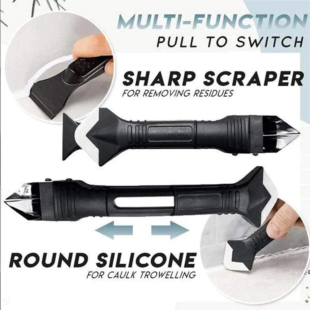 8pcs/set 3 In 1 Silicone Caulking Tools Silicone Trowel Residue Scraper Kitchen Bathroom Wall Floor Tile Sink