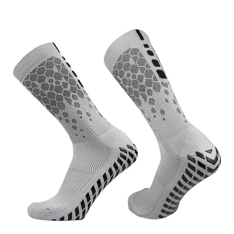 Professional Men Women Football Socks Honeycomb Graphics Breathable Sports Arrow Silicone Anti Slip Grip Soccer Socks