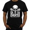 Neu S M L Xl Xxl 5xl Men's Round Neck Short Sleeves Cotton T-shirt Graphic Buell American Motorcycles Skull Piston T-shirt