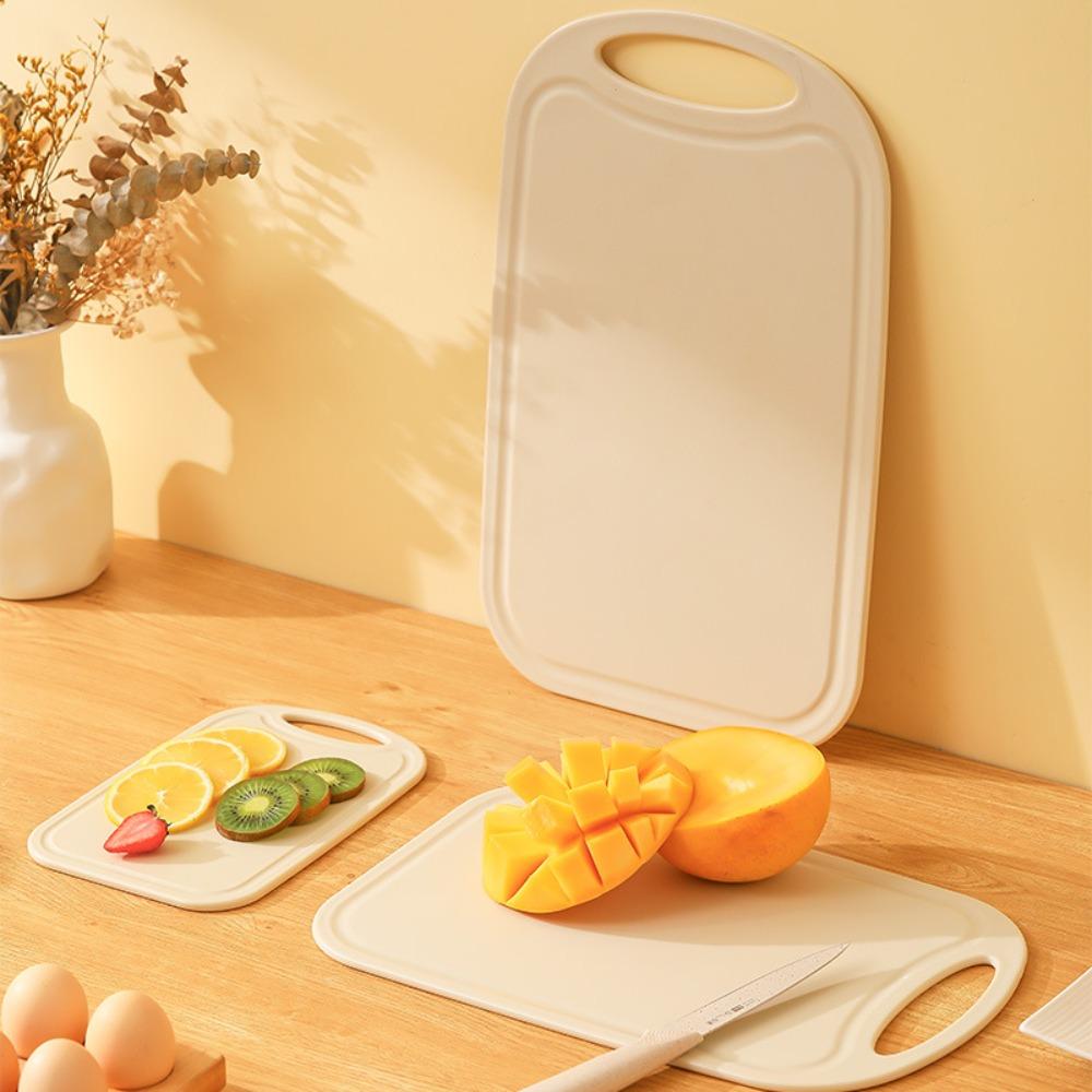 Handle Chopping Board with Groove Chopping Block Mini Nonslip Plastic Cutting Board Baby Food