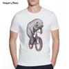 Men's Creative Sea Turtle/Lion Cycling Fixed Gear Bike Print Short Sleeve Tshirt Hipster Streetwear Tops Cool Animals Desgin Tee