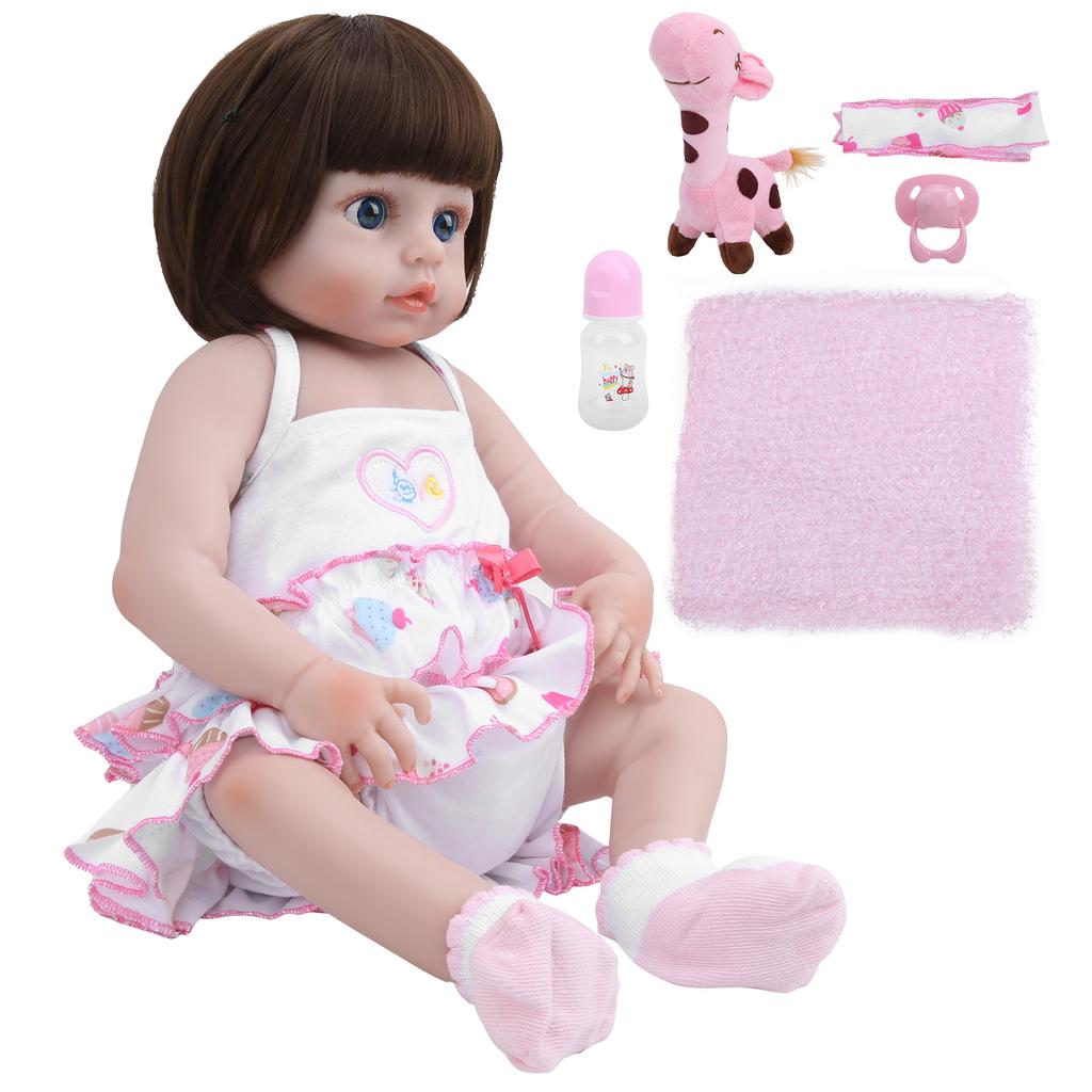 19-дюймовая Симпатичная Кукла-Реборн, Виниловая Детская Ролевая Игровая Кукла, Подарочная Игрушка, Голубые Глаза
