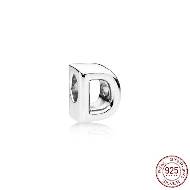 Браслет-подвеска из серебра 925 пробы с буквами AZ и буквами, бусины с именем для женщин, DIY кулон, изготовление ювелирных изделий