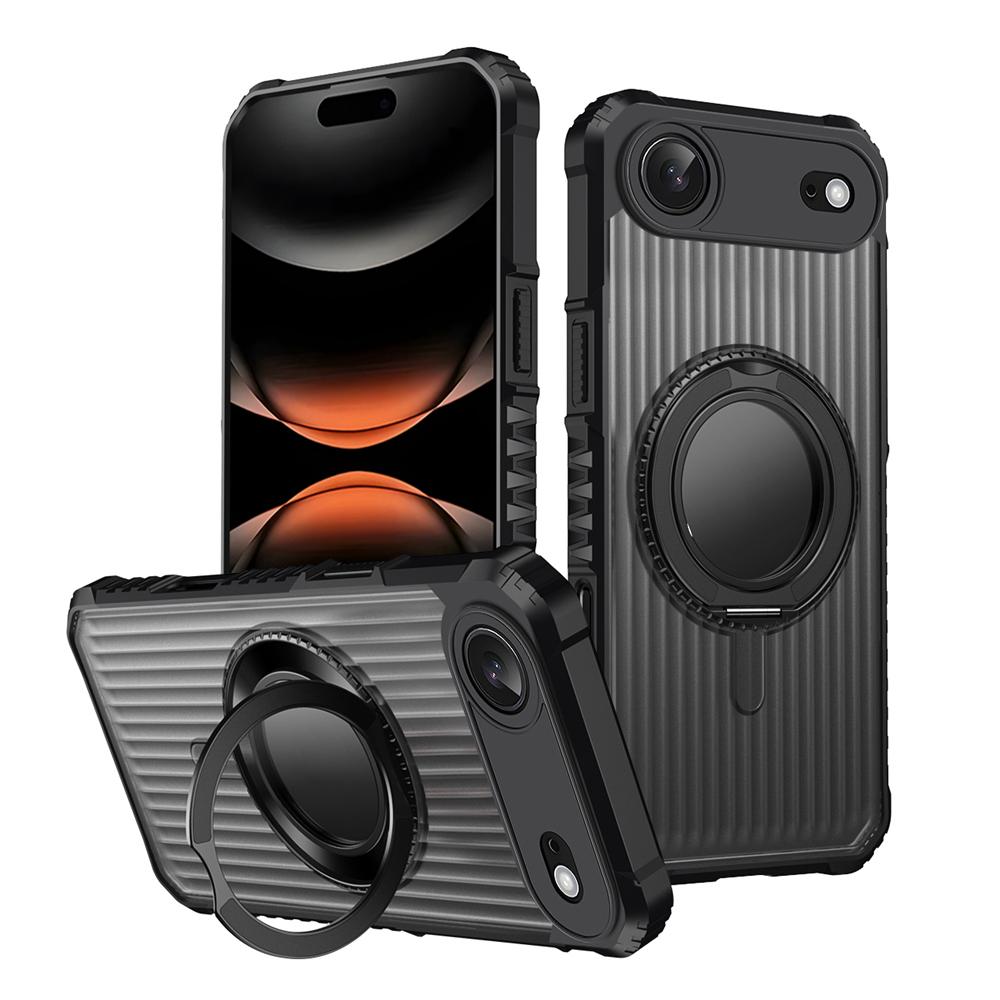 KEYSION Чехол-подставка с вращающимся на 360° кольцом для MagSafe для iPhone 17 Pro Max 17 Air Матовый Прозрачный Магнитный Противоударный Чехол для Телефона