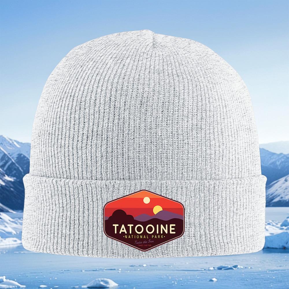 Tatooine National Park Sunset Design Unisex Women Unisex Knitted Hat Beanie Pullover Cap Winter Thermal Warm Christmas Outdoor Cycl