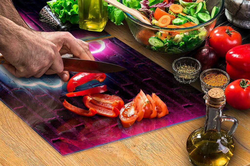 Glass protective plate for stove 2x45x52 Pop Art