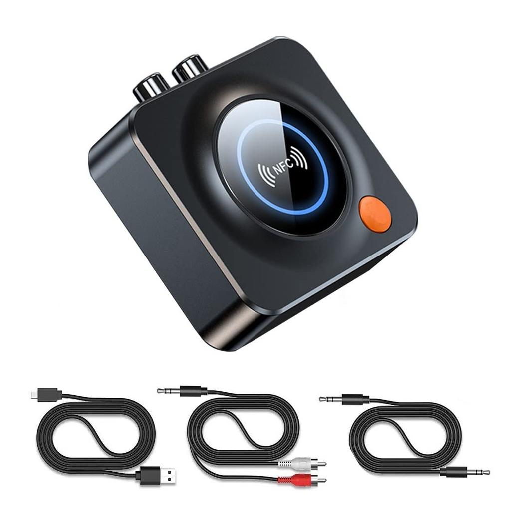 Eppfun AK3040R Bluetooth 5.3 Audio Receiver, NFC + 3.5mm AUXRCATF Card Slot, AAC Support, for Wired Speakers or Home Streaming Music Systems, Charges