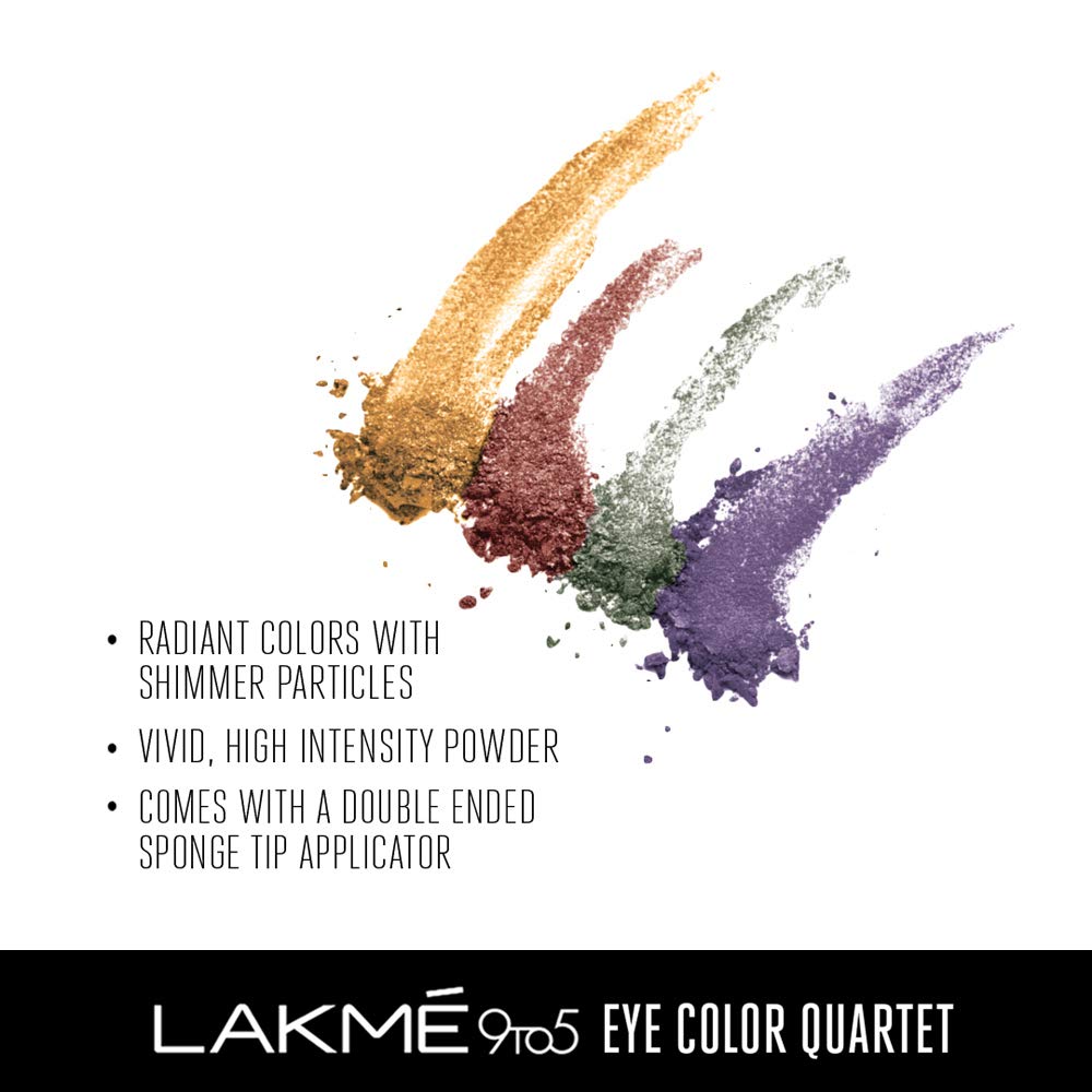 Тени для век Танджор Раш: 4 оттенка (7 г), 9to5 Eye Quartet Tanjore Rush, Lakme