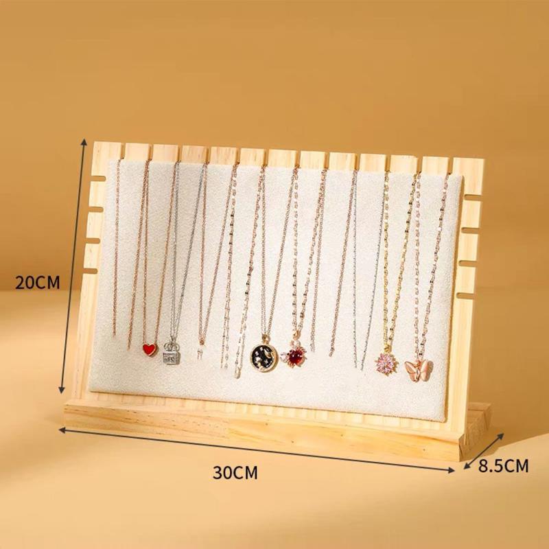 Fashion Wood Necklace Display Stand Large Capacity Pendant Bracelet Anklet Long Chain Jewelry Storage Rack Counter Showcase Prop