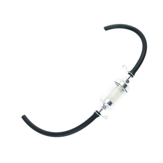 Visible Clear Glass Fuel Filter with Thickened 5/16-Inch Fuel Line And Hose Clamps Universal Oil Filter Kit